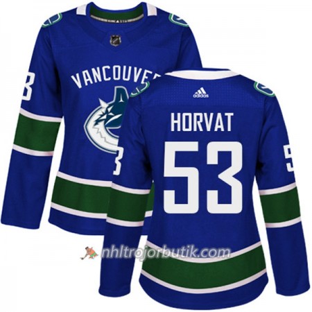 Dame Ishockey Vancouver Canucks Tröja Bo Horvat 53 Adidas 2017-2018 Blå Authentic